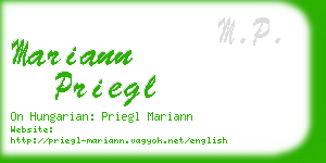 mariann priegl business card